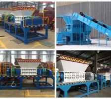 Plastic shredder for crushing plastic tire metal waste products